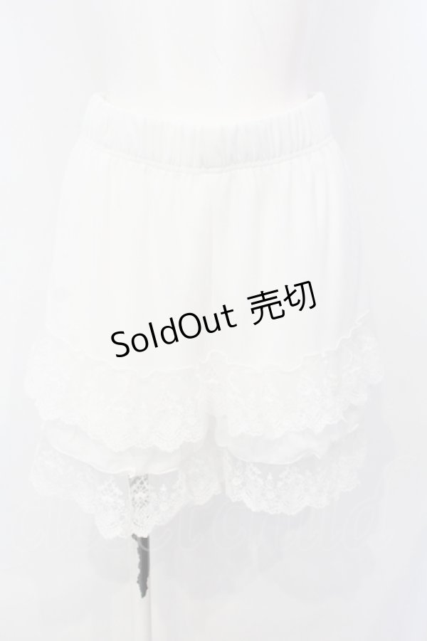 画像1: axes femme POETIQUE / 調節リボン付ミニペチパンツ M シロ O-25-07-08-048-AX-PA-OW-OS (1)