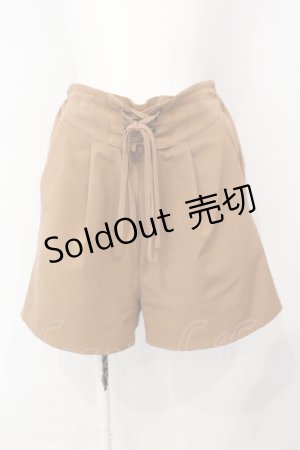 画像: DearMyLoveRose / 選べる丈レースアップパンツ ショート丈M モカ O-25-07-08-050-EL-PA-OW-OS