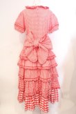 画像4: PINK HOUSE / レースアップギンガムワンピース  アカ O-25-07-08-054-LO-OP-IG-OS (4)