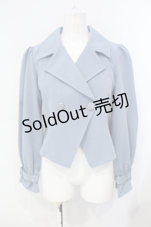 画像: axes femme POETIQUE / ボリューム袖ショートジャケット M ブルー O-25-07-08-007-AX-JA-OW-OS