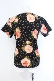 画像3: KANEKO ISAO / 大判ローズTシャツ  クロ×ピンク O-25-07-08-059-EL-TS-IG-OS (3)