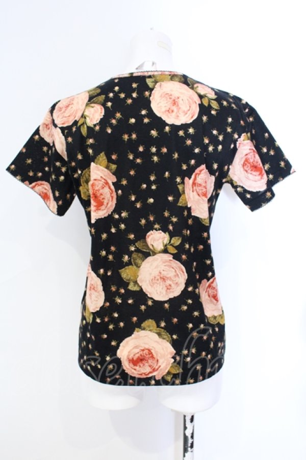 画像3: KANEKO ISAO / 大判ローズTシャツ  クロ×ピンク O-25-07-08-059-EL-TS-IG-OS (3)