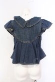 画像3: PINK HOUSE / ショルダーフリルデニムベスト  インディンゴ O-25-07-08-066-LO-TO-IG-OS (3)