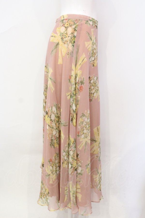 画像3: KANEKO ISAO / ブーケ柄シースルースカート  ピンク O-25-07-08-067-EL-SK-IG-ZI (3)