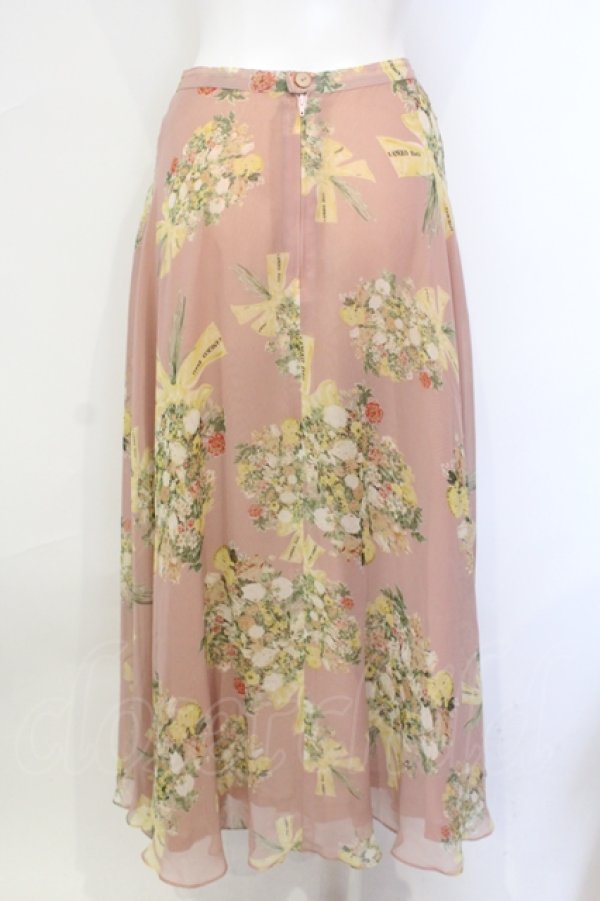 画像4: KANEKO ISAO / ブーケ柄シースルースカート  ピンク O-25-07-08-067-EL-SK-IG-ZI (4)