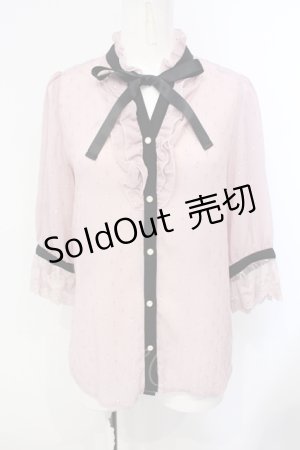 画像: axes femme POETIQUE / ラメドット楊柳ブラウス M ピンク O-25-07-08-009-AX-BL-OW-OS