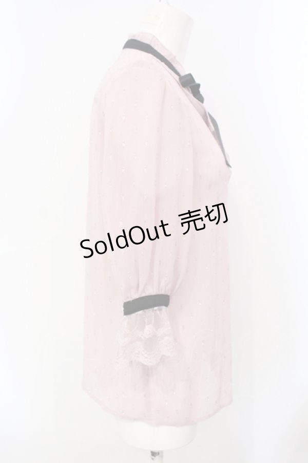 画像2: axes femme POETIQUE / ラメドット楊柳ブラウス M ピンク O-25-07-08-009-AX-BL-OW-OS (2)