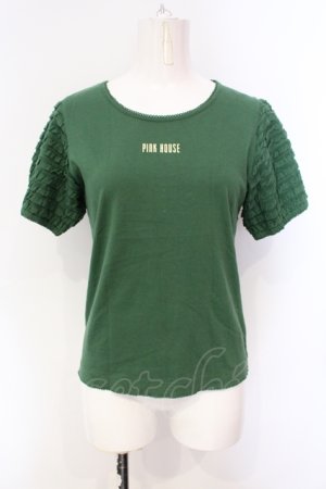 画像: PINK HOUSE / 箔プリントTシャツ  グリーン O-25-07-08-082-LO-TO-IG-OS