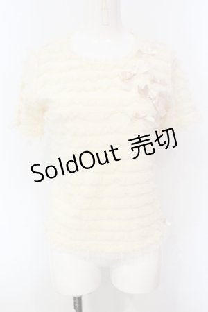 画像: PINK HOUSE / ドットチュールTシャツ  アイボリー O-25-07-08-089-LO-TO-IG-OS