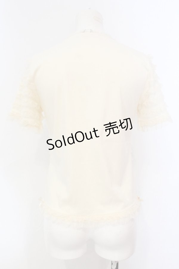 画像4: PINK HOUSE / ドットチュールTシャツ  アイボリー O-25-07-08-089-LO-TO-IG-OS (4)