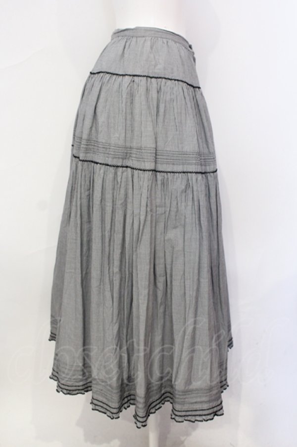 画像2: KANEKO ISAO / ギンガムスカート  クロ O-25-07-08-094-EL-SK-IG-ZI (2)