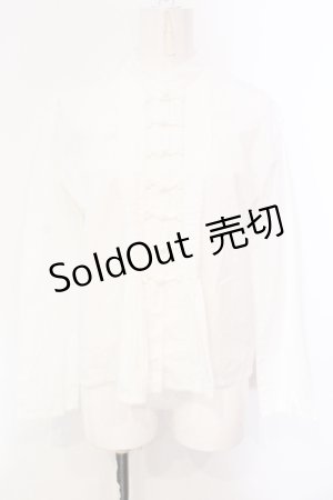 画像: WONDERFUL WORLD / チャイナボタンブラウス  シロ O-25-07-08-102-LO-BL-IG-OS
