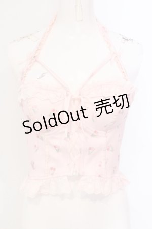 画像: Bobon21 / ホルターネックレースアップミニ丈ビスチェ S チューリップ柄 O-25-07-08-113-EL-TO-IG-OS