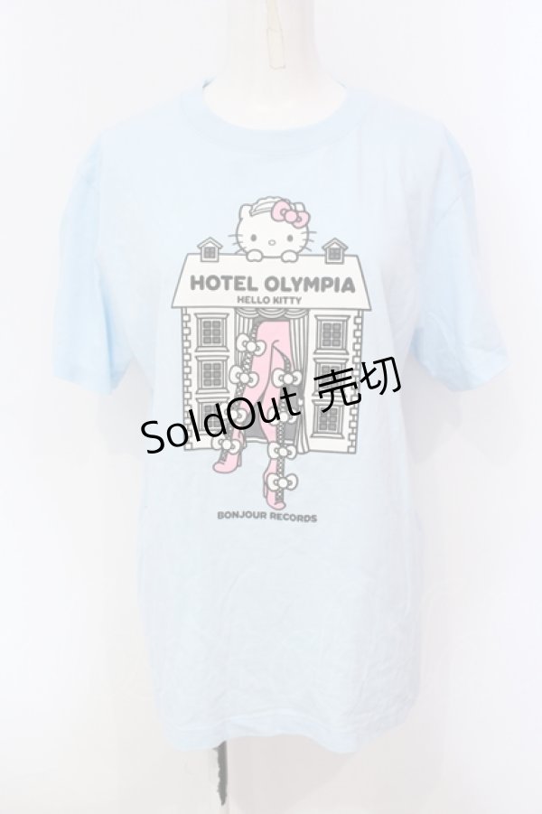 画像1: サンリオ / Hotel Olympia × ハロウキティ コラボ Tシャツ M サックス O-25-07-08-116-EL-TS-IG-OS (1)