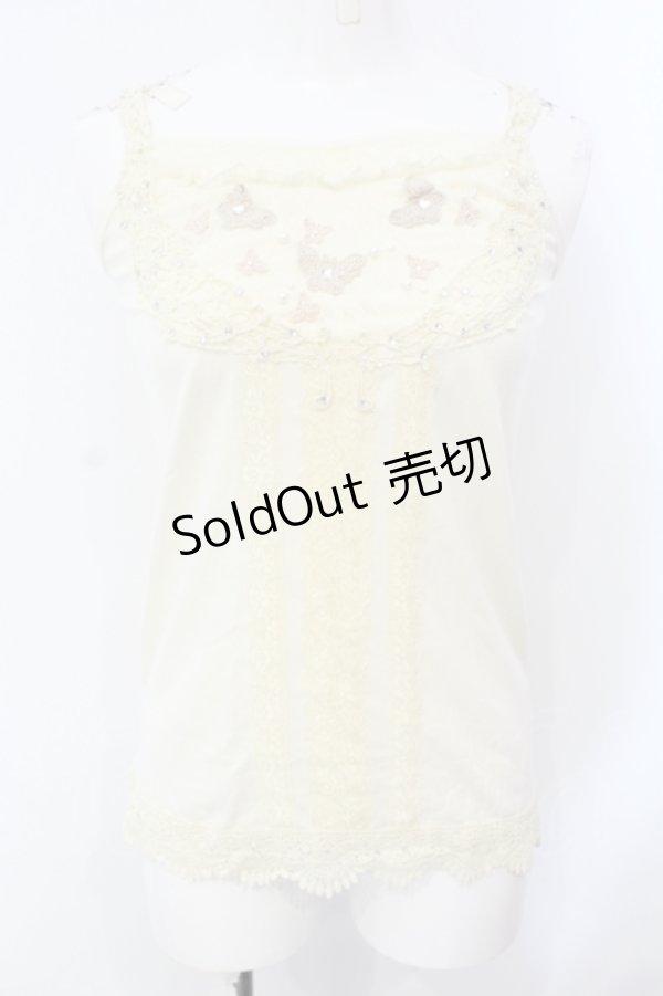 画像1: axes femme / バタフライモチーフキャミ M キナリ O-25-07-08-002-AX-TO-OW-OS (1)