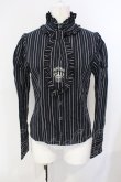 画像1: PEACE NOW / シャンデリア刺繍タイ付きブラウス M ネイビー O-25-07-08-033-PU-BL-OW-ZY (1)