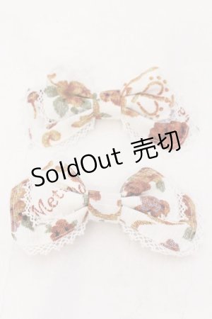 画像: metamorphose / ゴブラン風くまちゃんリボンクリップ  オフシロ O-25-07-10-031-ME-AC-OW-OS