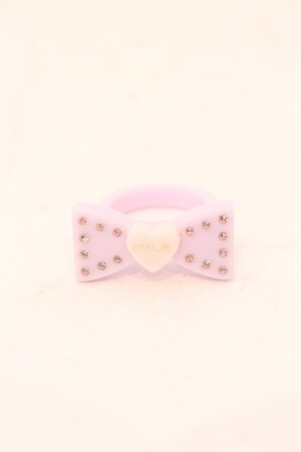 画像1: MILK / ロゴハートリボンリング  ラベンダー O-25-07-10-039-ML-AC-IG-OS (1)