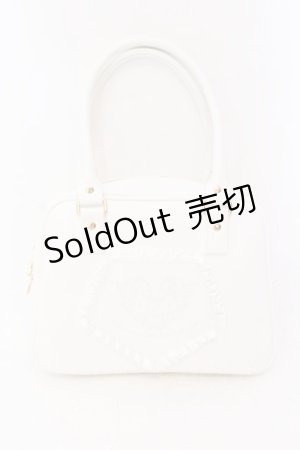 画像: metamorphose / 刺繍入りフリルBAG  シロ O-25-07-10-044-ME-BG-IG-OS