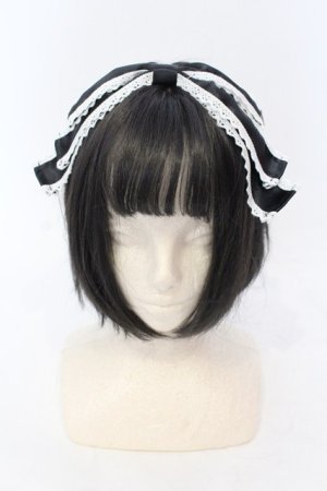 画像: metamorphose / ダルサテンリボンカチューシャ  クロ×シロ O-25-07-10-010-ME-AC-IG-OS