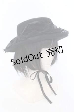 画像: MARBLE / ティアードフリルフェルトハット  ブラック O-25-07-10-016-GO-AC-IG-OS