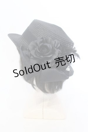 画像: Ruha Garden / パールローズカンカン帽帽  ブラック O-25-07-10-017-GO-AC-IG-OS