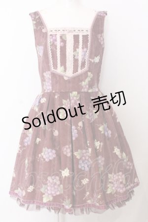 画像: Secret Honey / ぶどう柄ジャンパースカート  ワイン O-25-07-11-025-CA-OP-IG-OS