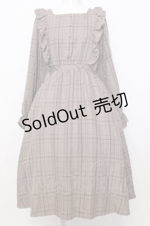 画像: m petit by misako / チェック長袖ワンピース M ブラウン O-25-07-11-037-LO-OP-OW-OS