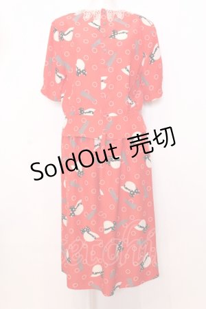 画像: PINK HOUSE / 帽子と手袋柄セットアップ  アカ O-25-07-11-042-LO-BL-OW-OS
