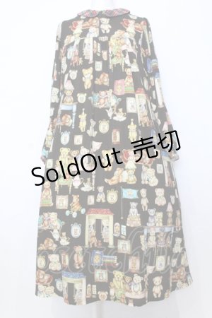 画像: yukiemon / 子供部屋柄ワンピース M ブラウン O-25-07-11-048-LO-OP-IG-OS