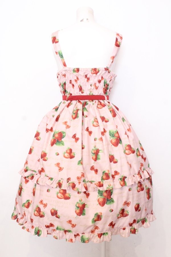 画像3: Emily Temple cute / Mellow Strawberryノースリーブワンピース M ピンク×アカ O-25-07-11-051-ET-OP-OW-OS (3)
