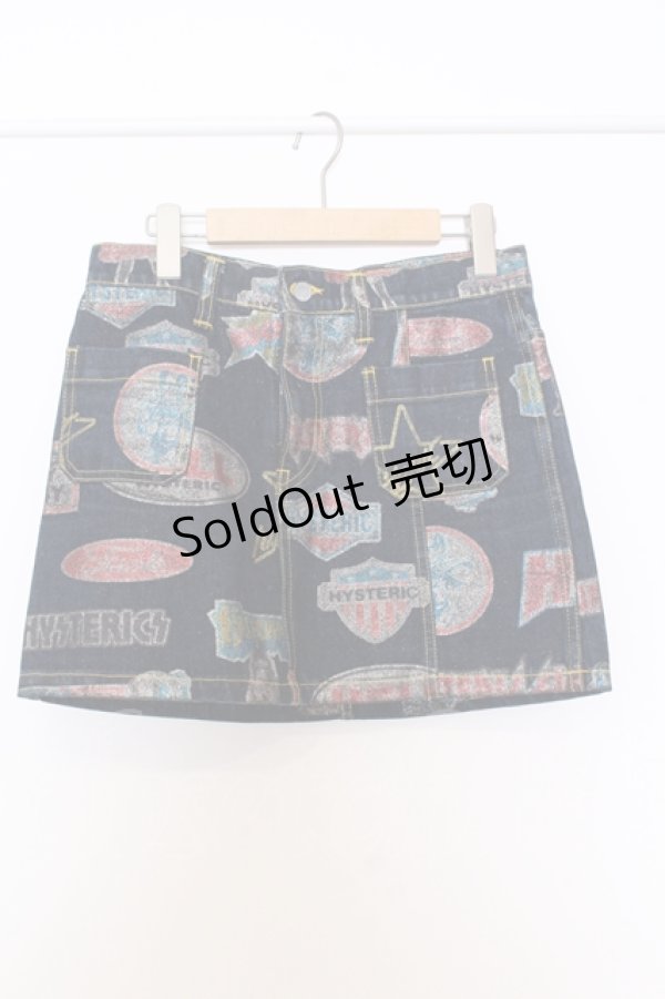 画像1: HYSTERIC GLAMOUR / グリッターラベルデニムスカート F インディゴ O-25-07-11-059-PU-SK-YM-ZT064 (1)