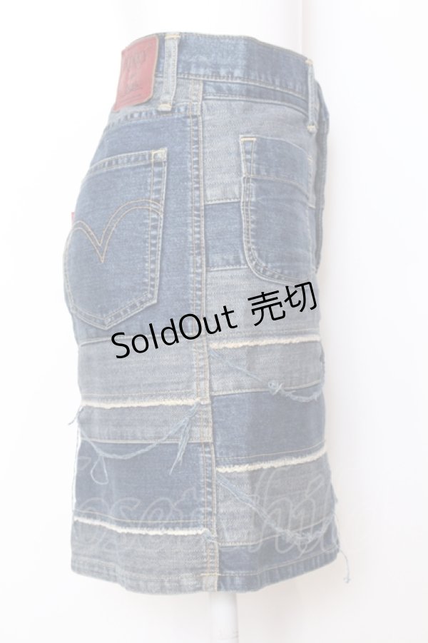 画像2: HYSTERIC GLAMOUR / ウミヘビデニムスカート S インディゴ O-25-07-11-060-PU-SK-YM-OS (2)