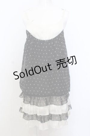 画像: WORLD WIDE LOVE！(Rydia) / スカルドットティアードキャミワンピース  ホワイトｘブラック O-25-07-11-005-PU-OP-YM-OS