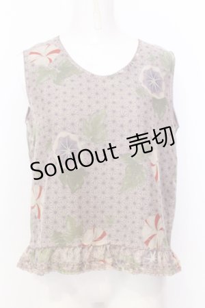 画像: WONDERFUL WORLD / 朝顔ノースリーブブラウス  パープル O-25-07-11-007-LO-BL-IG-ZI