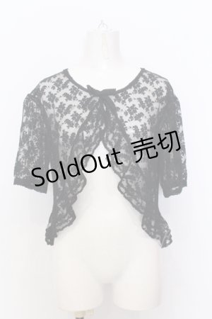 画像: KANEKO ISAO / レース半袖ボレロ  クロ O-25-07-11-010-EL-TO-IG-OS