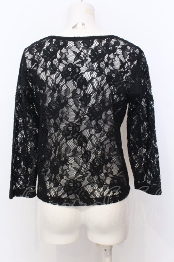 画像3: KANEKO ISAO / レースカットソー  クロ O-25-07-11-011-EL-TO-IG-ZT081 (3)