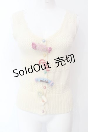画像: MILK / キャンディあみぐるみベスト  アイボリー O-25-07-12-028-ML-TO-IG-OS