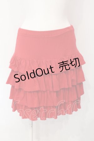 画像: MILK / ティアードカットスカート  アカ O-25-07-12-030-ML-SK-IG-OS