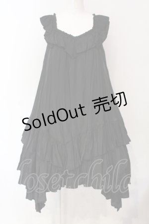 画像: Sheglit / "Flowing"フリルワンピース M ブラック O-25-07-12-050-EL-OP-OW-OS