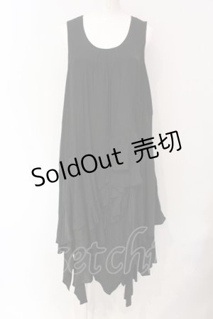 画像: Sheglit / イレギュラーフリルワンピース M クロ O-25-07-12-051-EL-OP-OW-OS
