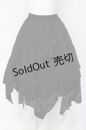 画像: Sheglit / イレギュラーフリルスカート M ブラック O-25-07-12-053-EL-SK-OW-OS