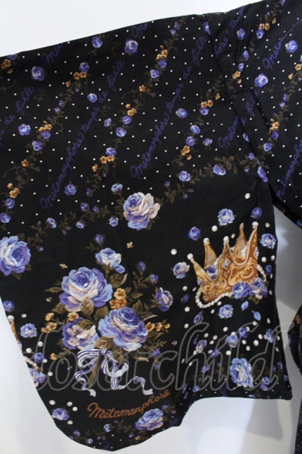 画像2: metamorphose / プリンセスクラウンブーケ浴衣セット  クロ O-25-07-12-001-ME-OP-IG-OS (2)