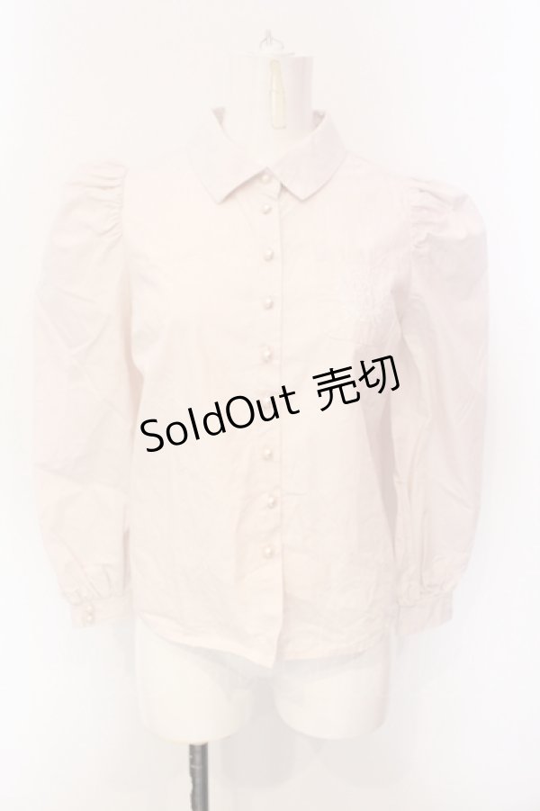 画像1: evelyn / エンブレムシャツ  ピンク O-25-07-12-066-LO-BL-OW-ZS (1)