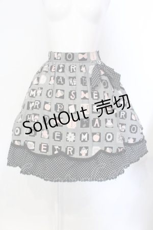 画像: metamorphose / ラヴリィアルファベットスカラップスカート  クロ O-25-07-12-007-ME-SK-IG-OS