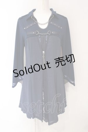 画像: Ozz oneste / ジャガード配色トップス  ネイビー O-25-07-12-074-OO-TO-OW-OS
