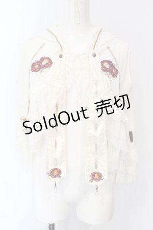 画像: Ozz oneste / 椿刺繍涼風ケープ  アイボリー O-25-07-12-076-OO-TO-OW-OS