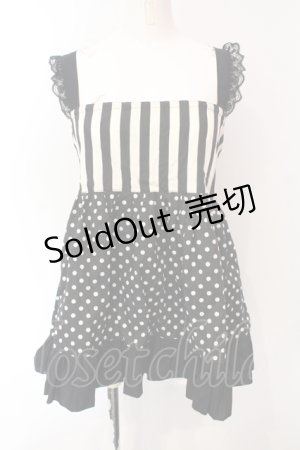 画像: Dangerous nude / ストライプ×ドットチュニック  アイボリー×ブラック×ホワイト O-25-07-12-082-PU-TO-OW-OS