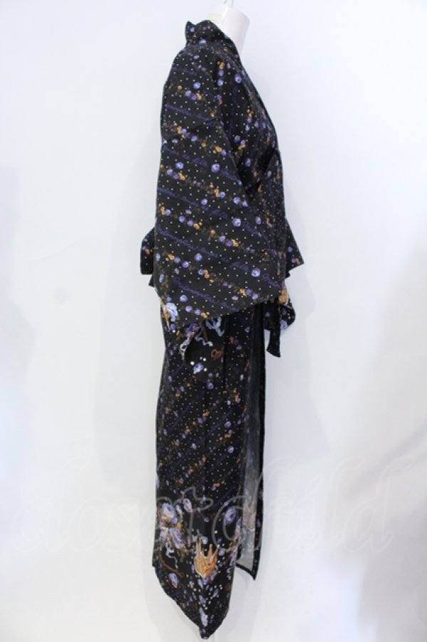 画像3: metamorphose / プリンセスクラウンブーケ浴衣セット  クロ O-25-07-12-001-ME-OP-IG-OS (3)