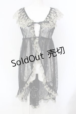 画像: Vallee lys / Fishtail Lace Gilet  ブラック O-25-07-12-092-GO-TO-OW-OS